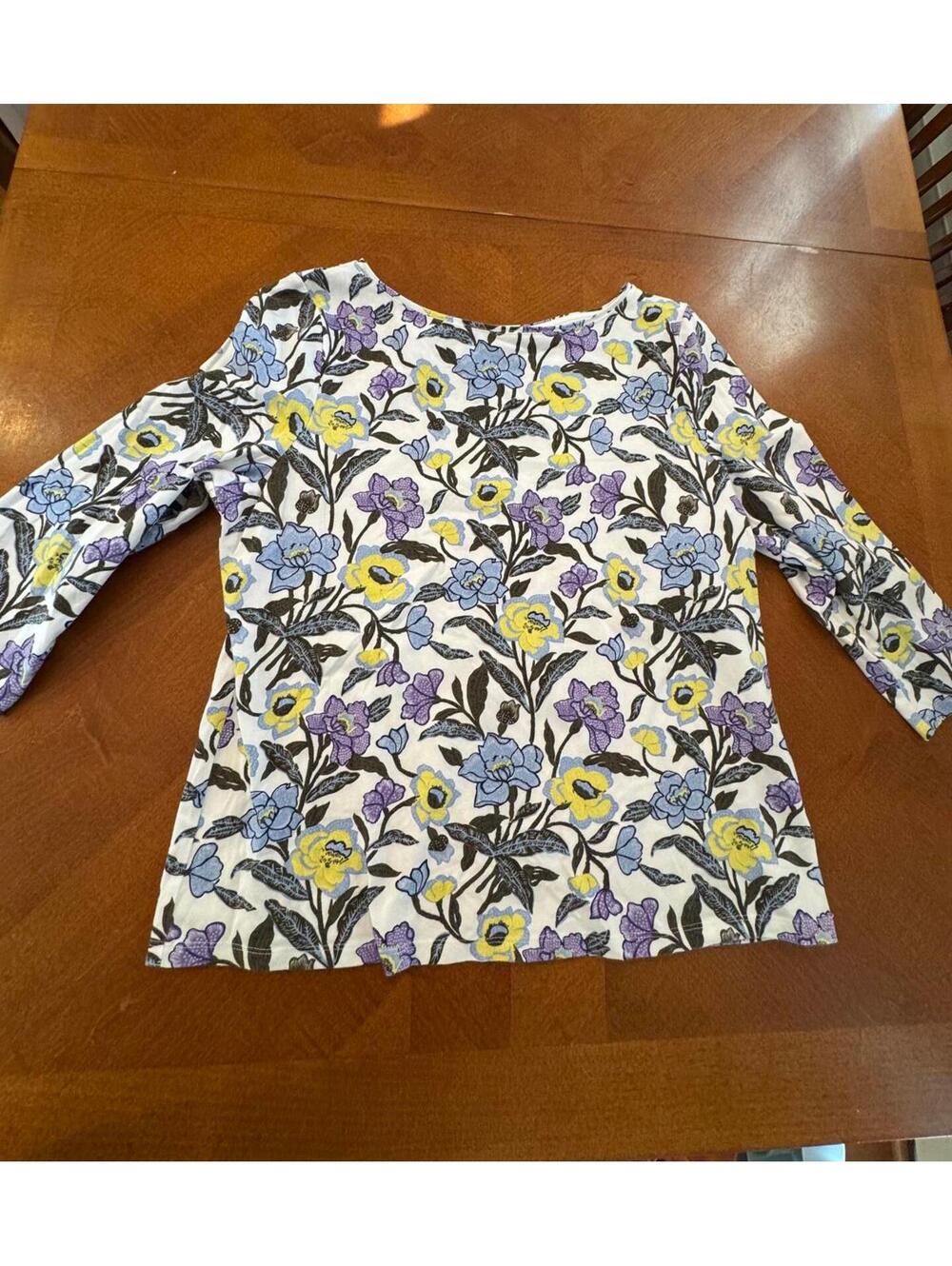 Floral Pattern Long Sleeve Shirt Top Talbots size XLP